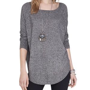 EXPRESS Marled Grey Extreme Circle Hem Tunic Sweater / Size XS